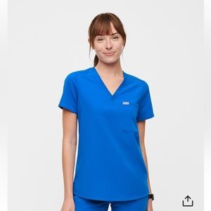 Figs Catarina scrub top Royal Blue